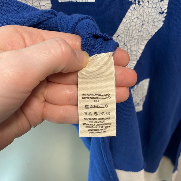 Free People We The Free Blue Hail Mary Jersey Tee Tunic Top - Picture 13 of 13